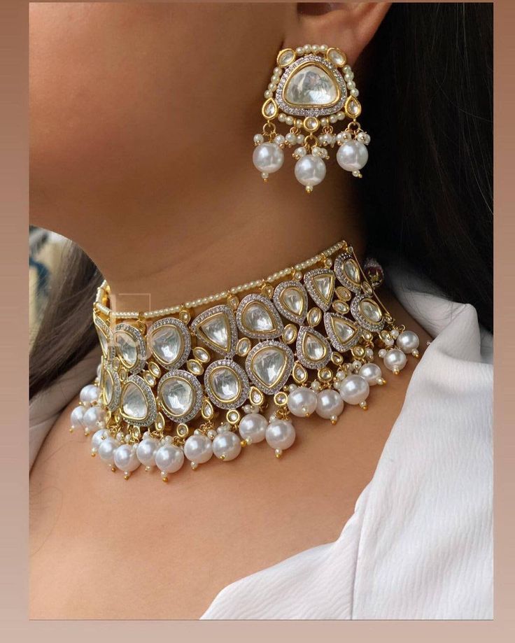 Victorian polki kundan choker,American diamond necklace earrings,Sabyasachi wedding necklace,engagement necklace,cz ad necklace set